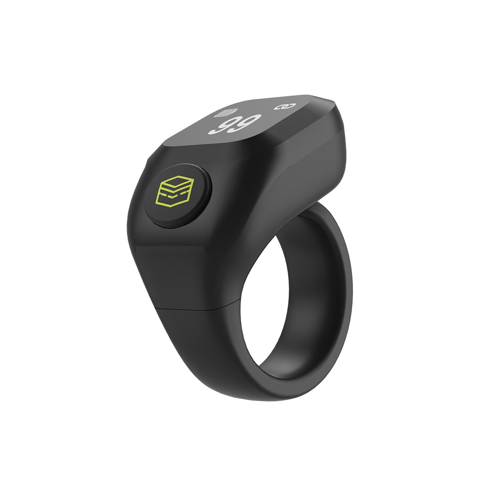 Smart Ring Counter Bluetooth APP Connection Vibration Reminder Time Display Digital Tally Counter For Meditation Yoga Sports чёрный