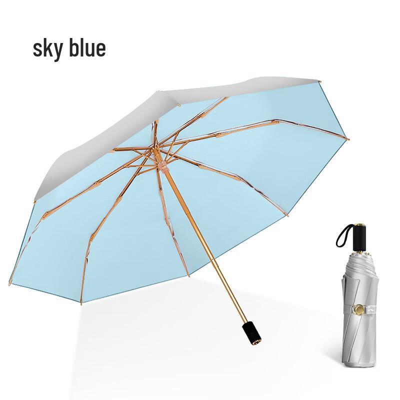 Tri-polar Portable Three-Fold Double-Layer UV Protection Umbrella