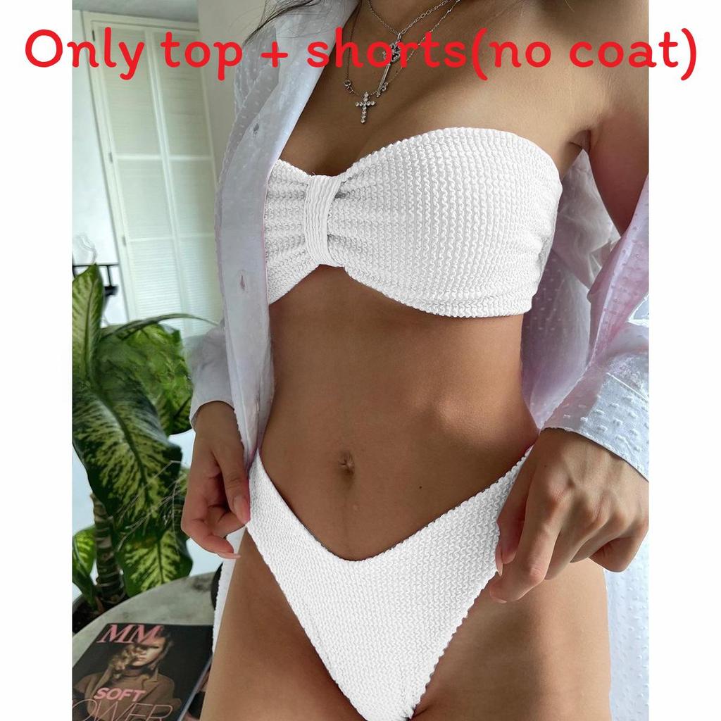 Polyester Bikini Swimsuit For Women With Wavy Design And No Steel Support For Water Sports