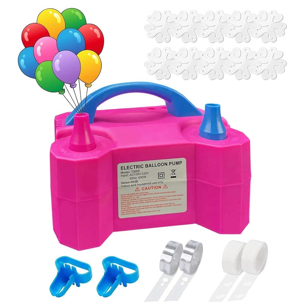 Balloon Pump, Balloon Pump Electric, Portable Dual Nozzle Electric Blower Air Pump Inflator for Party Decoration