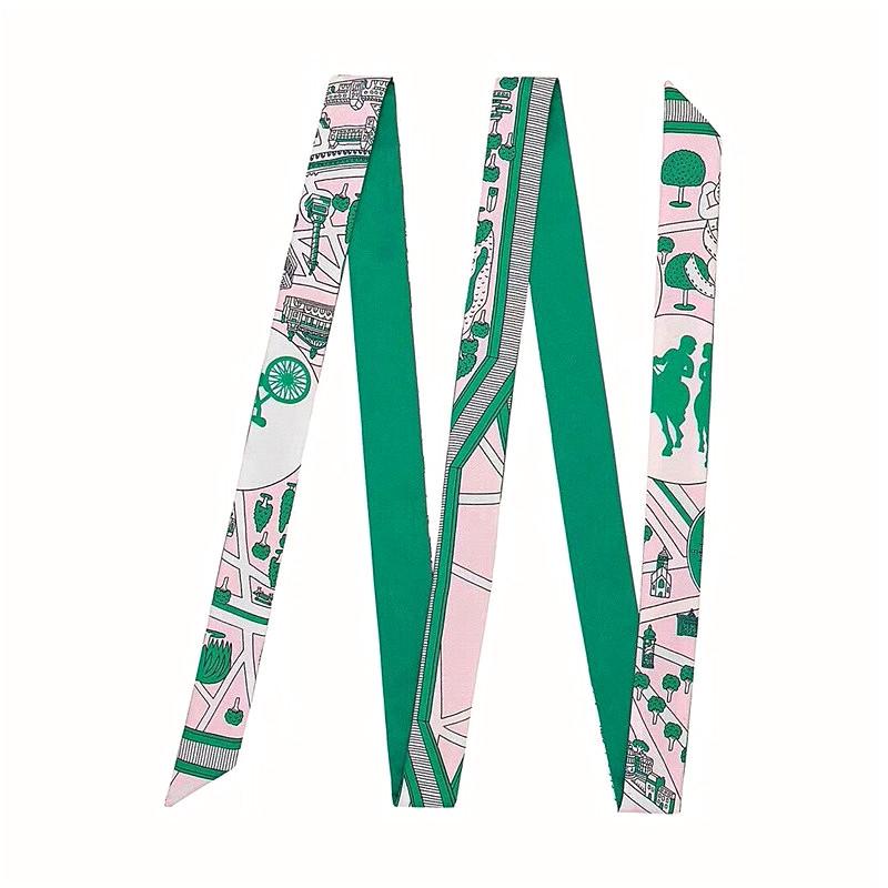 

200cm Paris lover Brand Long Women Scarf Fashion Female Belt Skinny Head Scarves For Ladies Silk Scarf Tie Bag Ribbons
