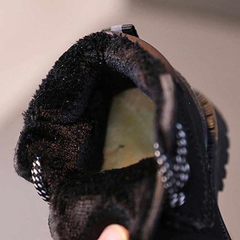 Unisex Baby Soft-Soled Martin Boots 0-1-2 Years Old, Walking Shoes, Fleece-Lined Cotton Shoes, Snow Boots for Fall/Winter.