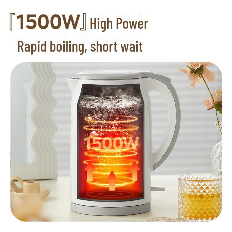 Midea 1.7L 316L Stainless Steel Double-Layer Electric Kettle CN plug (adapter included)