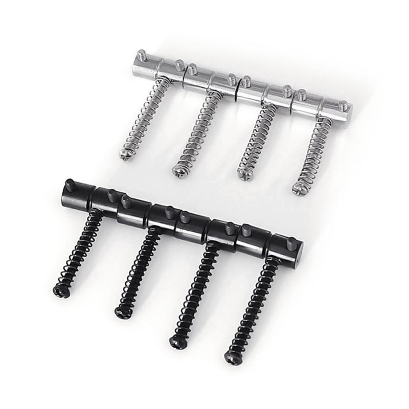 Bass Bridge String Saddle Plate Block Instrument Bass Electric Guitar Replacement Accessories Spring Screws with Wrench