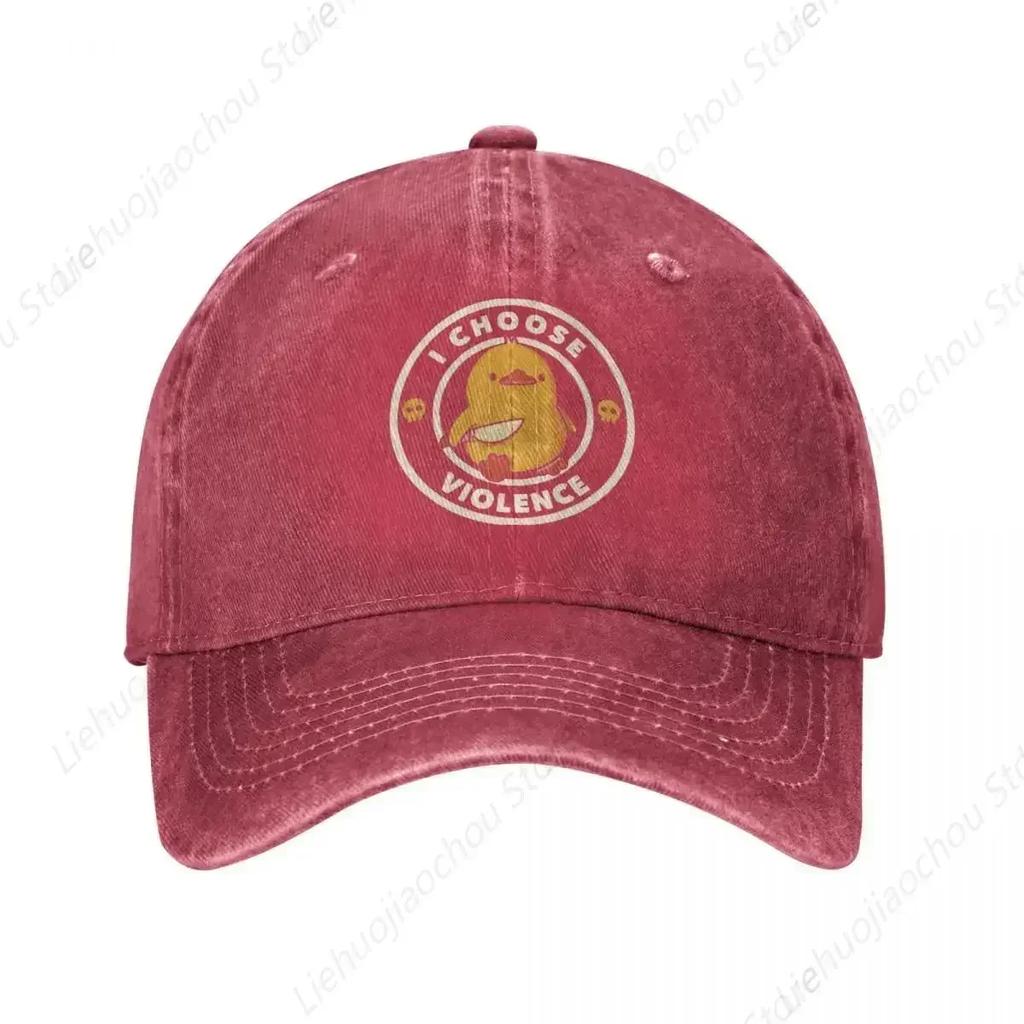 I Choose Violence Duck Unisex Baseball Cap Distressed Cotton Hats Cap Casual Outdoor Workouts Adjustable Fit Snapback Hat