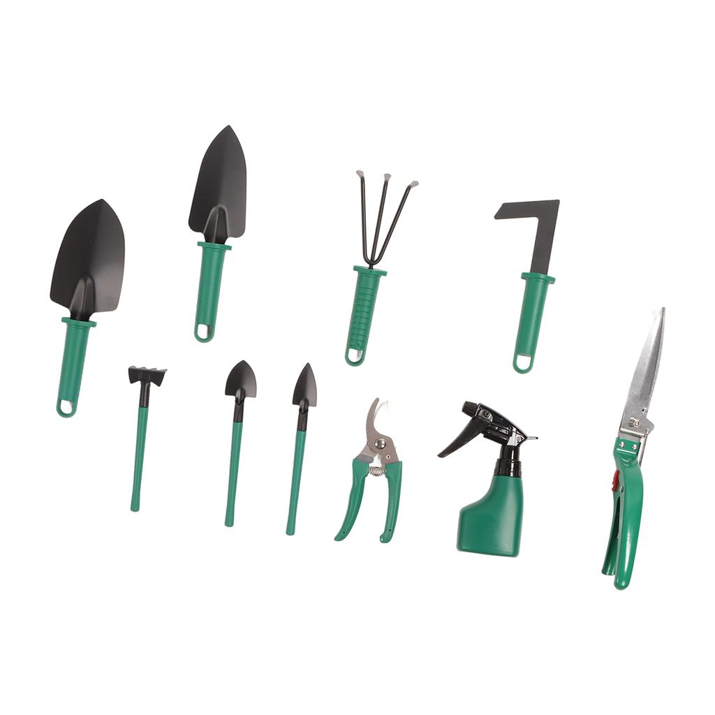 10 Parça Bahçe Aletleri Güçlü Metal Plastik Saplı Ergonomik Bahçe Aleti Seti Kılıflı Ev İçin