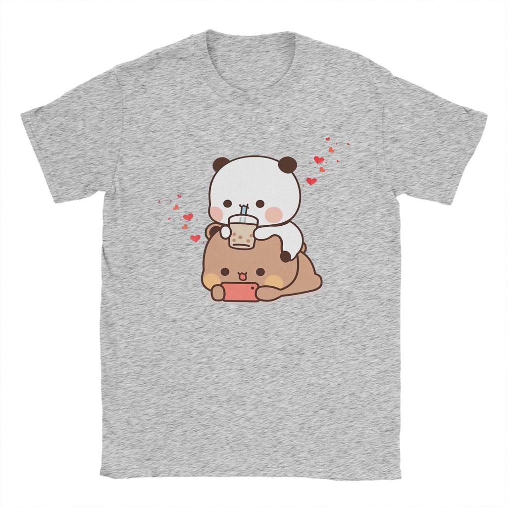 Bubu Dudu Chilling T-Shirt Men  Vintage Pure Cotton Tee Shirt Crewneck Short Sleeve T Shirts Plus Size Clothes