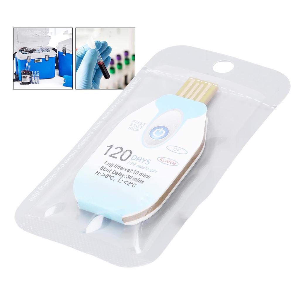 Single Use Temperature Data Logger, PDF Temperature Report Generator, 120 Days Monitoring Recorder with Plug and Play for Pharmaceutical Cold Chain T