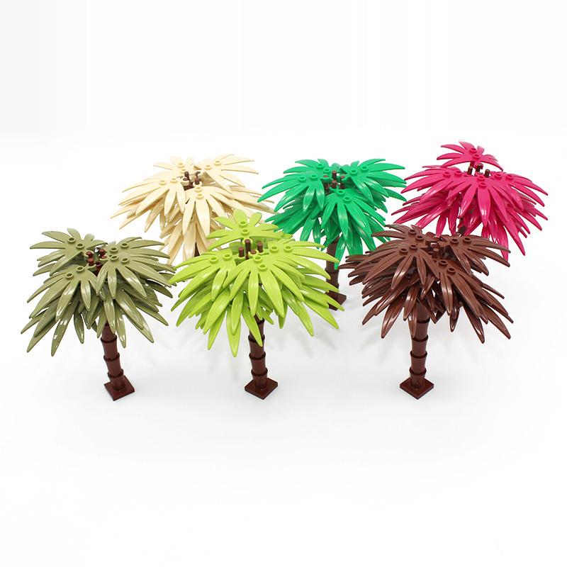 DIY Palm Tree & Snow Pine Building Blocks – Tropical Beach & Winter Scene Bricks, Compatible with Lego, Fun Creative Toy