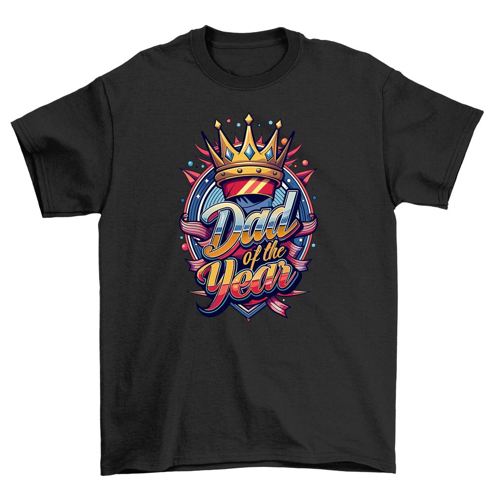 Dad of the Year Crown T-Shirt Mens Womens Tees Top - For the King of Dads! Funny tee, Unisex Design,