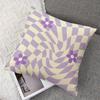 Lavender Swirl Square Jacquard Pillow Cover for Sofa Office Waist Cushion Cover Home Decorative Pillowcase
