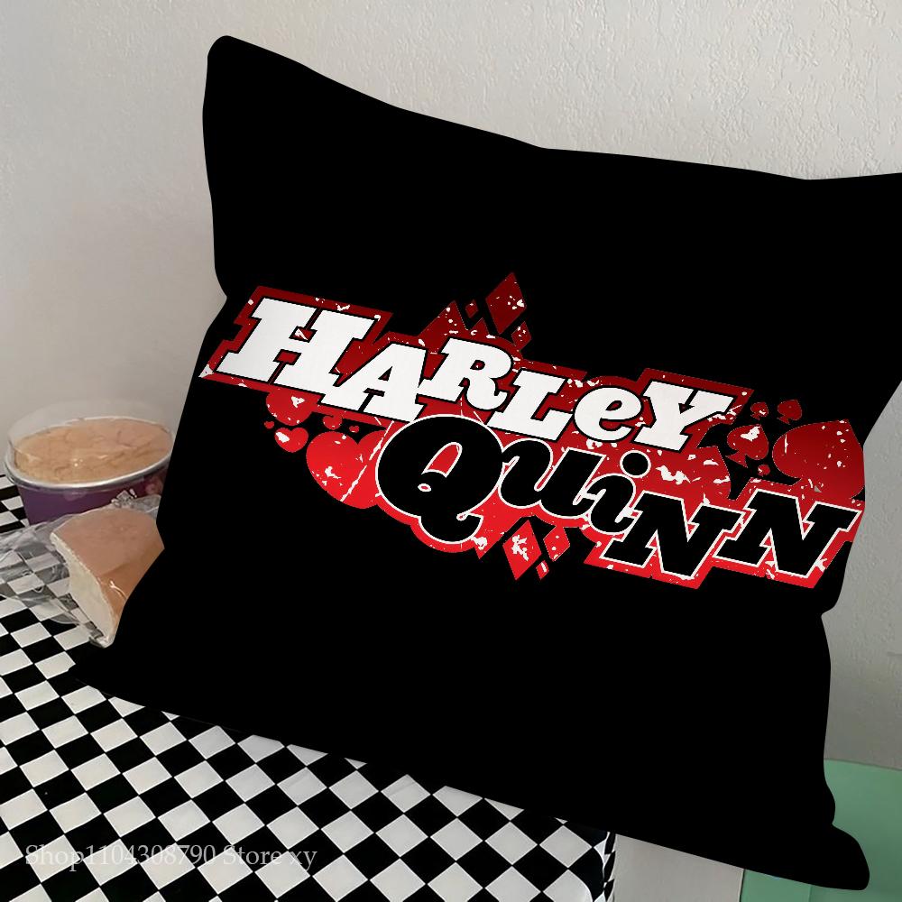 H-Harley Q-Quinn Pillow Case Fashion Square Pillowcase Bedroom Sofa Room Ins Decoration Leisure Cushion Cover 40x40