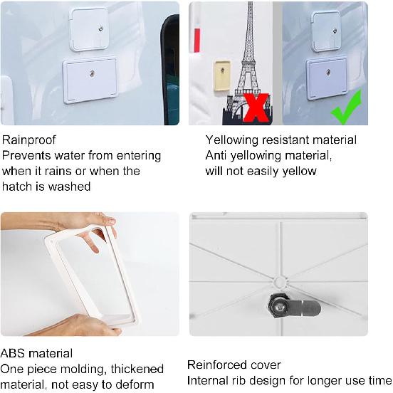 Power Cable Hatch, Rainproof Anti Thickened Electrical Access Door Hatch for RV Boat Trailer