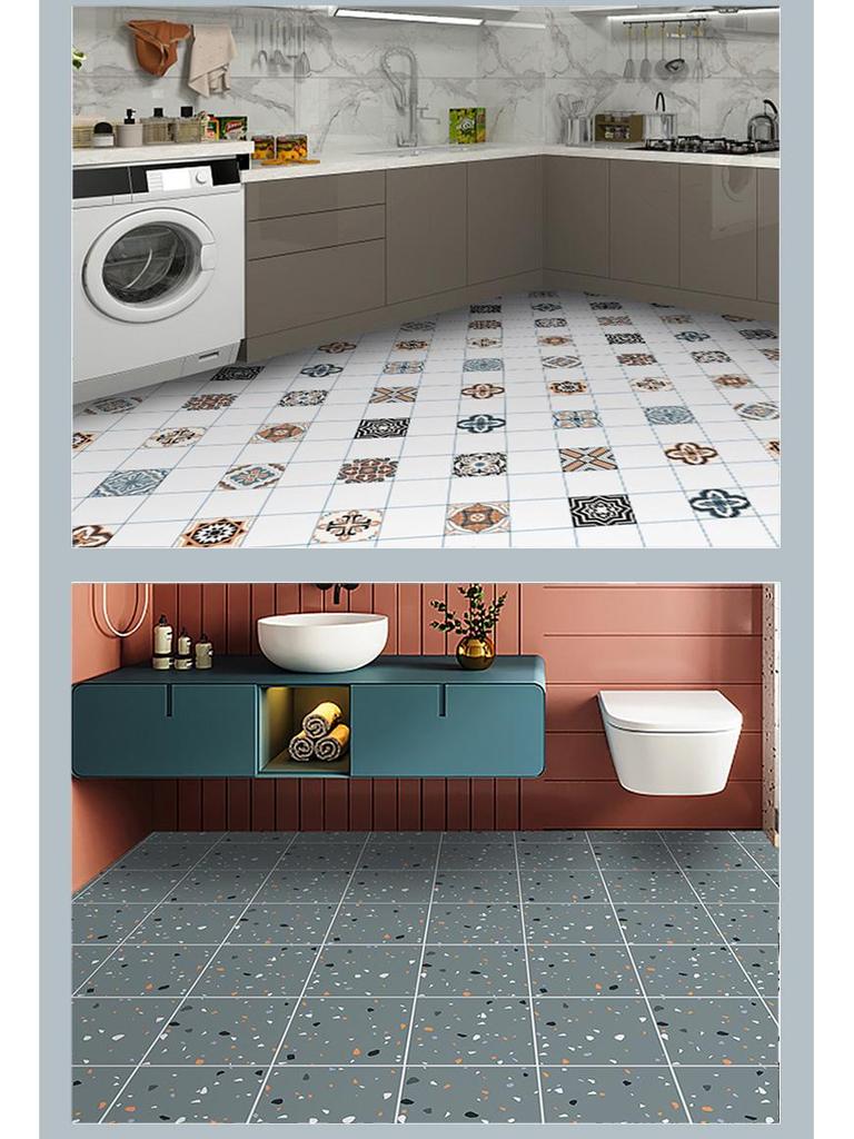 Thickened Waterproof Self-Adhesive Floor Tiles for Bathroom Renovation