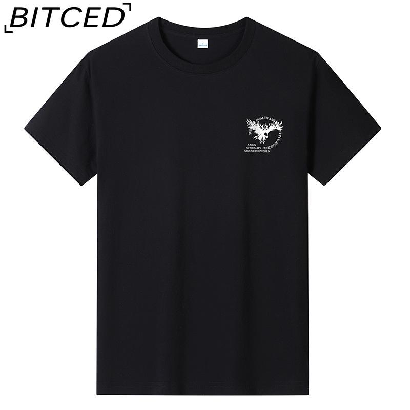 BITCED Хлопковая футболка с коротким рукавом, мужская модная свободная рубашка с половиной рукава, сострадательная рубашка с принтом
