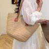 New Versatile Simple and Fashionable Straw Woven Bag Large Capacity Shoulder Bag Handbag Retro Beach Bag Women's Bag Knitting
