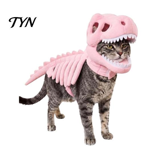 Abbigliamento Scheletro 3D Luminescente al Buio, Costume da Dinosauro per Animali Domestici, Abbigliamento, Cappello Morbido Peluche di Halloween, Abito Dinosauro per Cani Gatti, Cosplay Festa di Natale