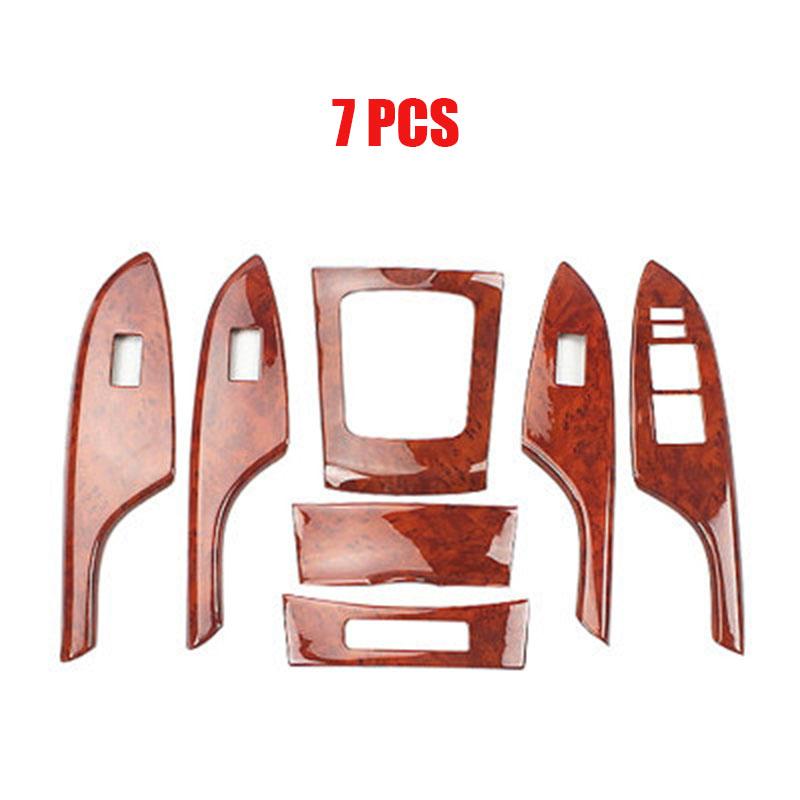 Interior Wooden Color Trim Center Console Cover Window Control Panel Moulding Trim Accessories For Toyota Corolla 2007-2013