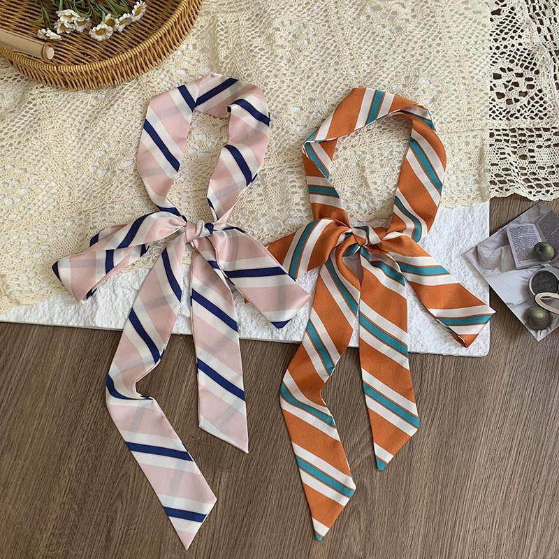 Double-layer polka dot silk scarf, high-end versatile small scarf, fashion headscarf, headband, hair tie, decorative belt.