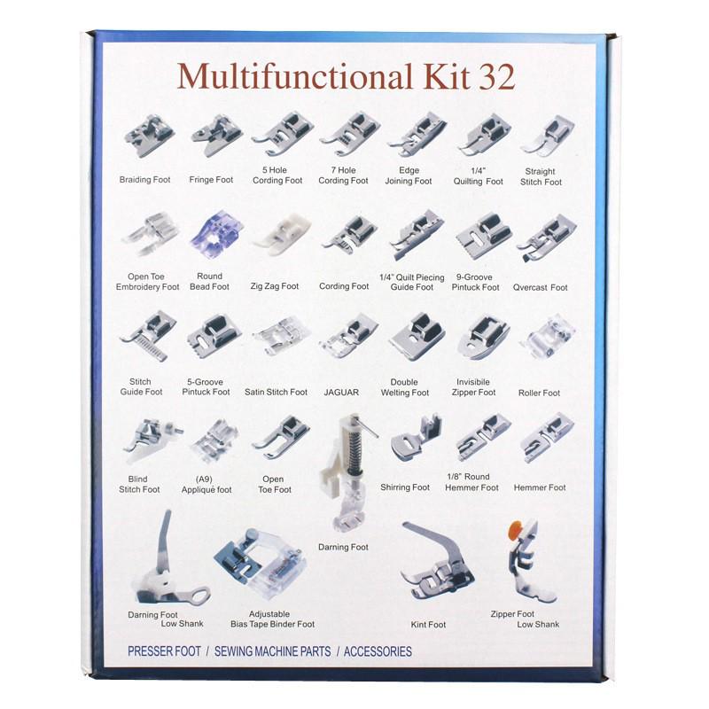 Multifunctional Sewing Machine Presser Foot Set: 32, 42, 48, 52, 62, 72 Pcs