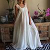 Women Casual Maxi Dress Boho Tassels Sleeveless Crew Neck Beach Sundress Summer Flowy Cocktail Party Dress