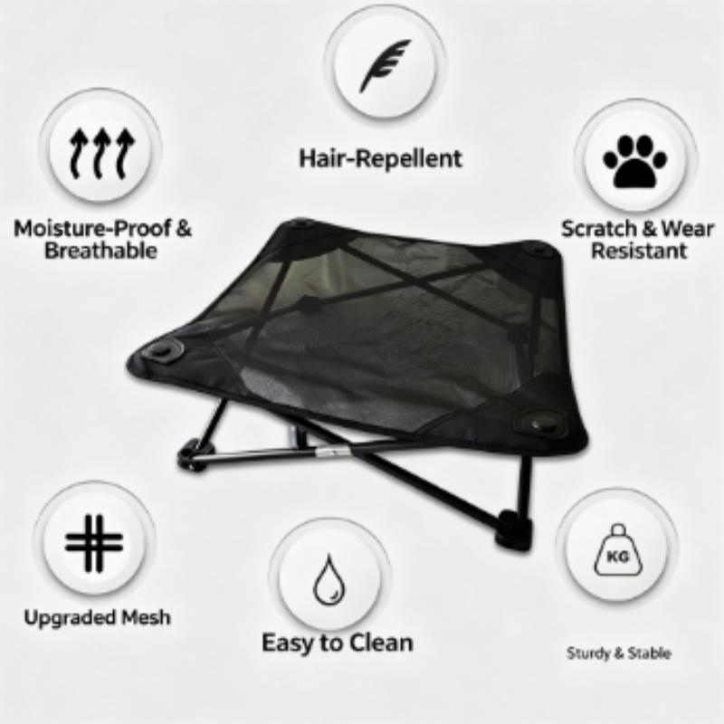 Summer Elevated Dog Bed Waterproof Mesh Breathable Puppy Sleeping Cot Pet Furniture for Indoor Outdoor Camping Garden Balcony