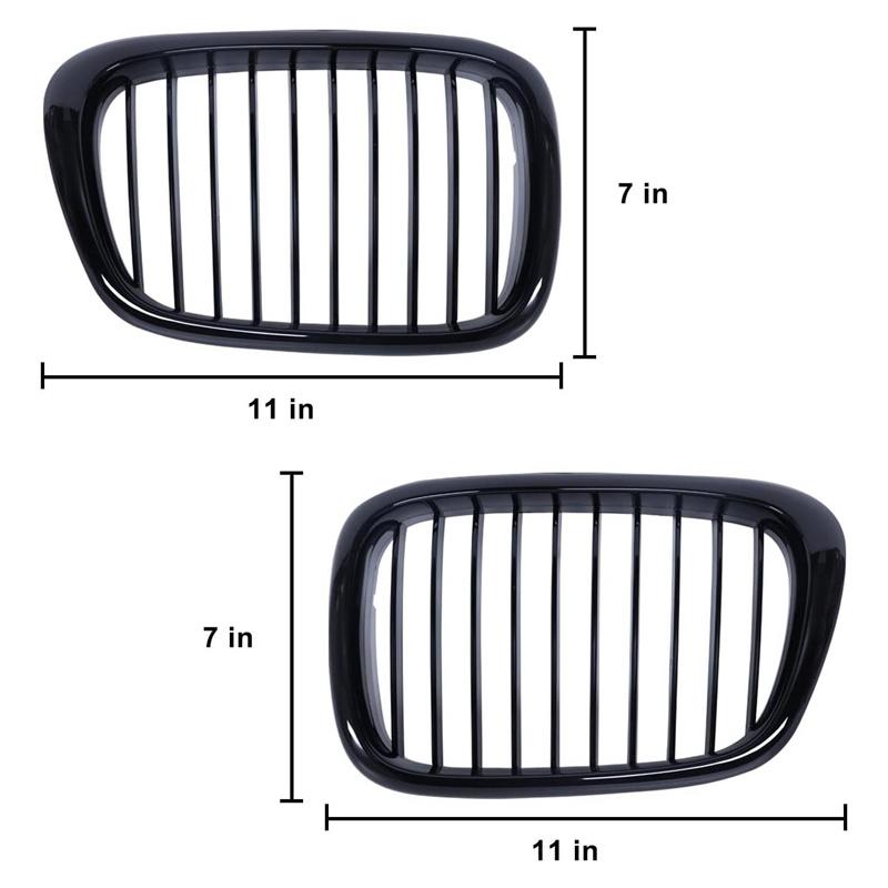 Für BMW 5er E39 525 528 530 535 1999-2003 Auto Kühlergrill Front Nieren Grill Doppellinie Silber Schwarz 51137005837 51137005838