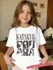 Y2K Daily Casual KATSEYE Music Children TeeCute Street Short Sleeve TopSummer Trend Outfit for Boys and Girls Young Kids