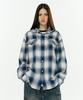 1993STUDIO Ombre Check Western Hoodie_Blau