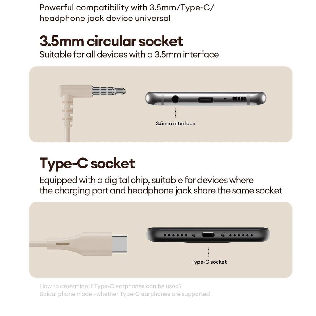 NEW Lenovo Y107 Wired ASMR Sleep Earphones 3.5mm In-Ear Wired Invisible Earphones Soft Silicone Comfort Wearing Earbuds With Mic