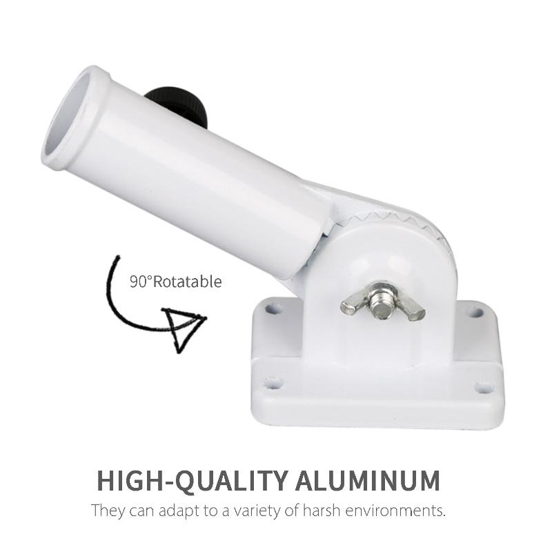 90°Adjustable Wall Flag Pole Base Flag Pole Mounting Bracket With Hardwares Aluminum Flag Holder Bracket