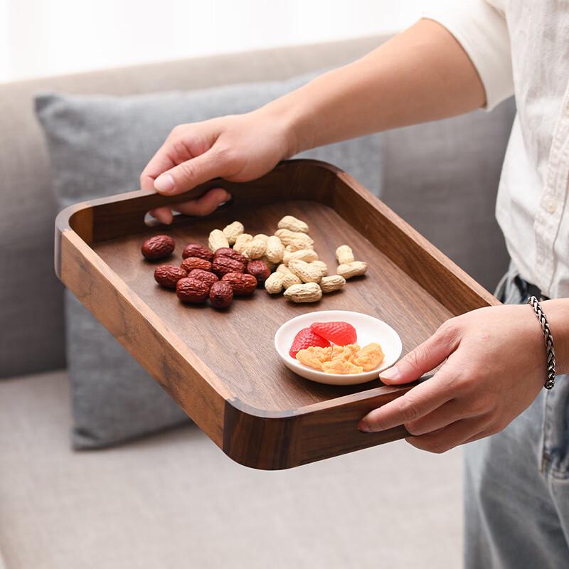 Cha Xun Solid Wood Black Walnut Rectangular Tea Tray