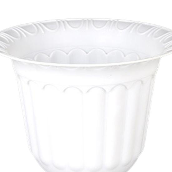 Vază înaltă vintage din plastic, Vas tip urnă, Ghiveci de flori cu bază pe piedestal, Interior Exterior, Ghiveci decorativ retro pentru Grădină, Terasă, Verandă, Casă, Nuntă