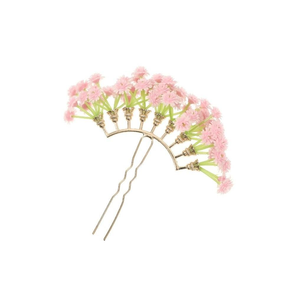

U-shaped Starry Sky Flower Hiar Stick Fairy Bohemian Thai Hairpin Simulation Flower Chinese Style Bride Side Clip Female рожевий