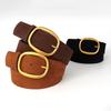 Pin Buckle Suede Leather Belt Luxury Design Wide Waistband Women Waist Belt  Coat Skirt Decoration