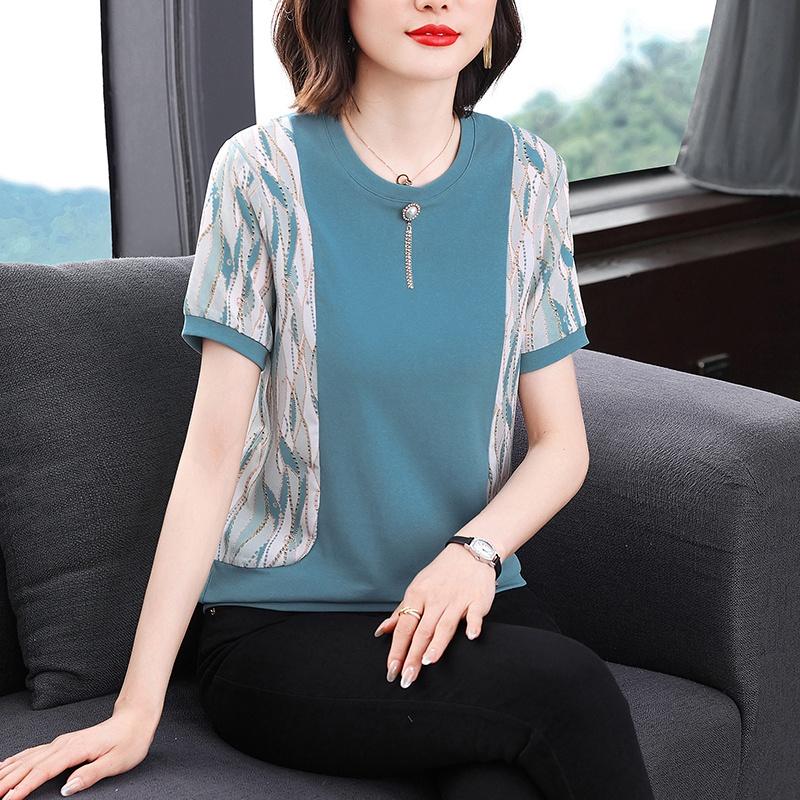 

Summer plus size printed short sleeved T-shirt top women s shirt 6XL