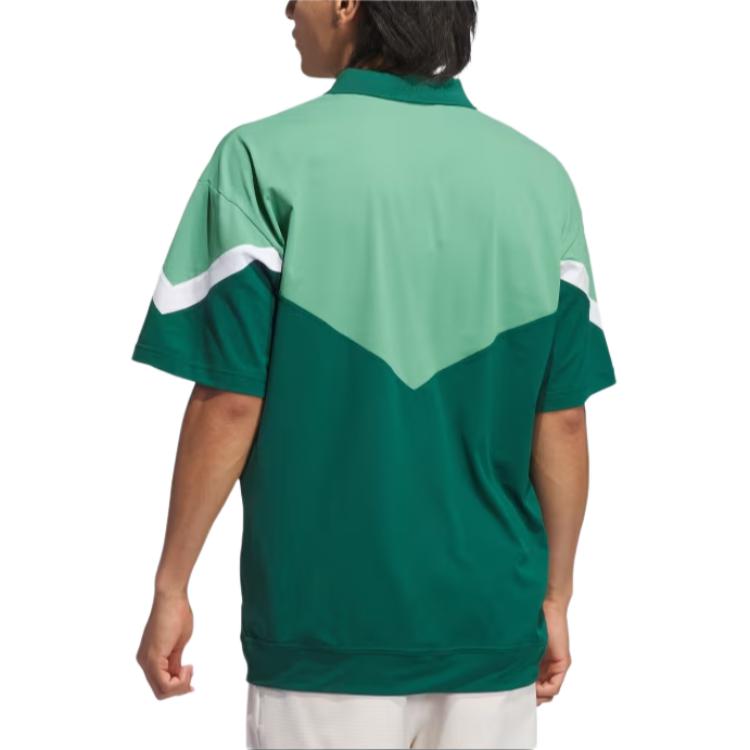 adidas Ultimate 365 Sport Polo Shirt Loose Color Block Casual Short Sleeve Polo Men Tops Green University-Green IW1426