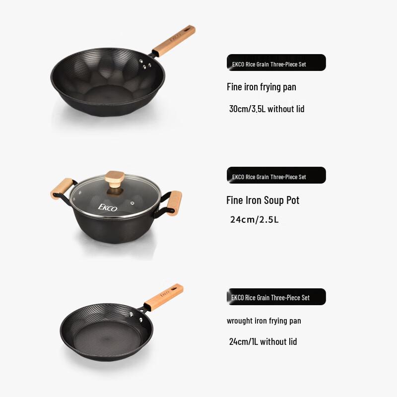 EKCO Corning Crystal Rice Grain 3-Piece Cookware Set