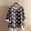 Women's Fashion Casual Long Sleeve Halloween Printed V-Neck Top
