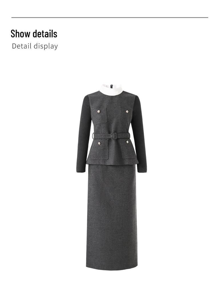 Light Luxury Wool Blend Vest & Knit Skirt Three-Piece Set
