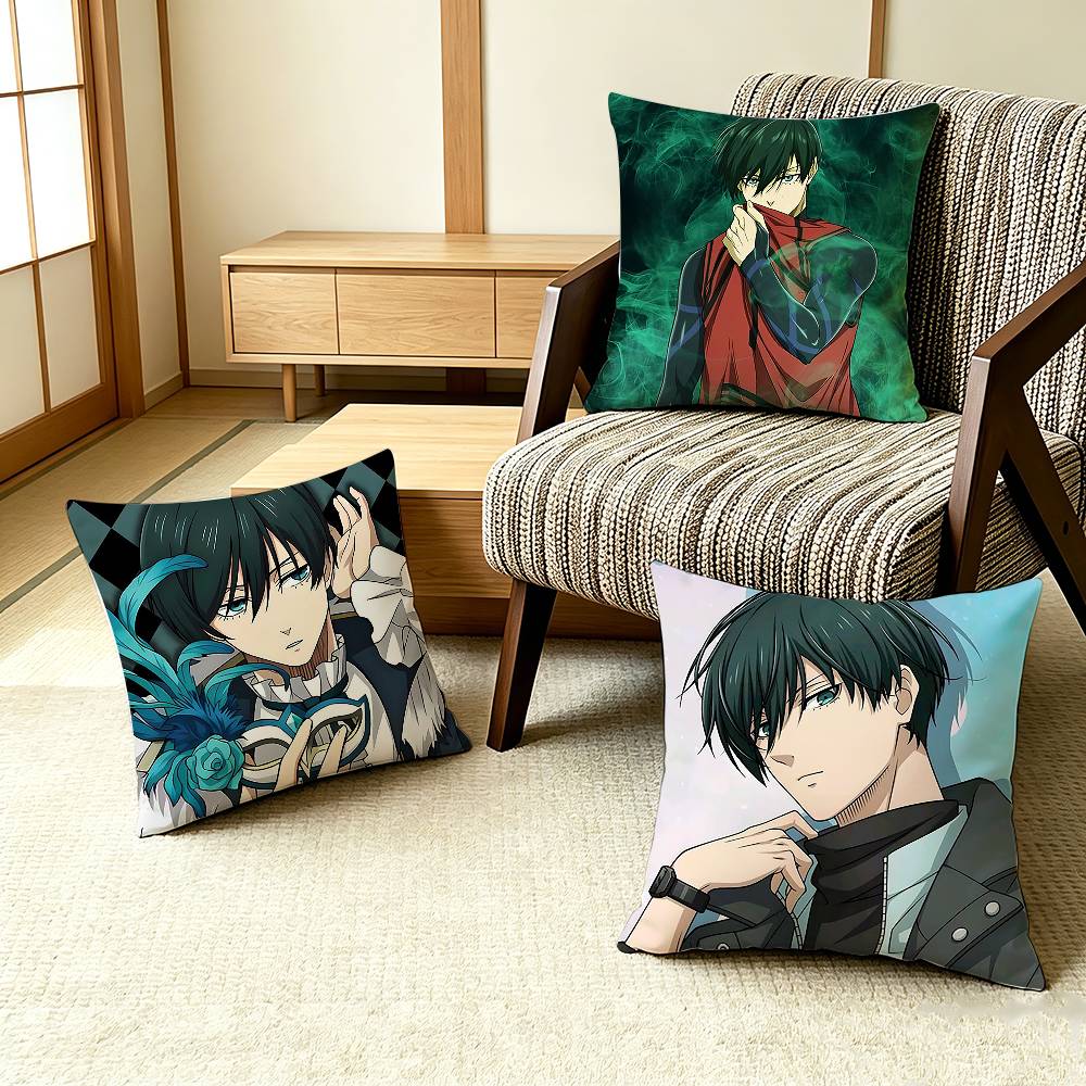 RRin Itoshi Blue Lock Cold Ace Style Pillow Case Pattern Printed Pillowcase For Living Room Sofa Cushion Cover