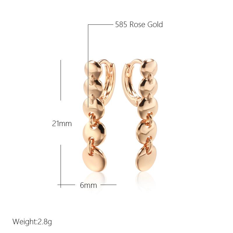 Modische Glänzende Hängeohrringe für Damen Roségold Farbe Einfacher Langer Anhänger Glied Hochwertiger Täglicher Feinschmuck