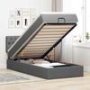VidaXL Ottoman Bed with Mattress and LED Dark Grey 80x200cm Fabric Upholstered Bed 3312347