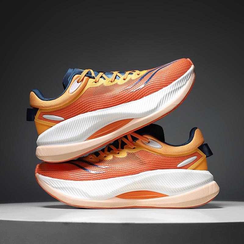 2025 new carbon board running shoes boys spring and autumn mesh children's sports shoes shock absorption student physical test running shoes 2025