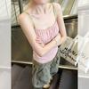 French Sweet Pink Floral Sleeveless Small Suspender Vest Women's Summer Unique and Beautiful Outer Wear Inner Tube Top