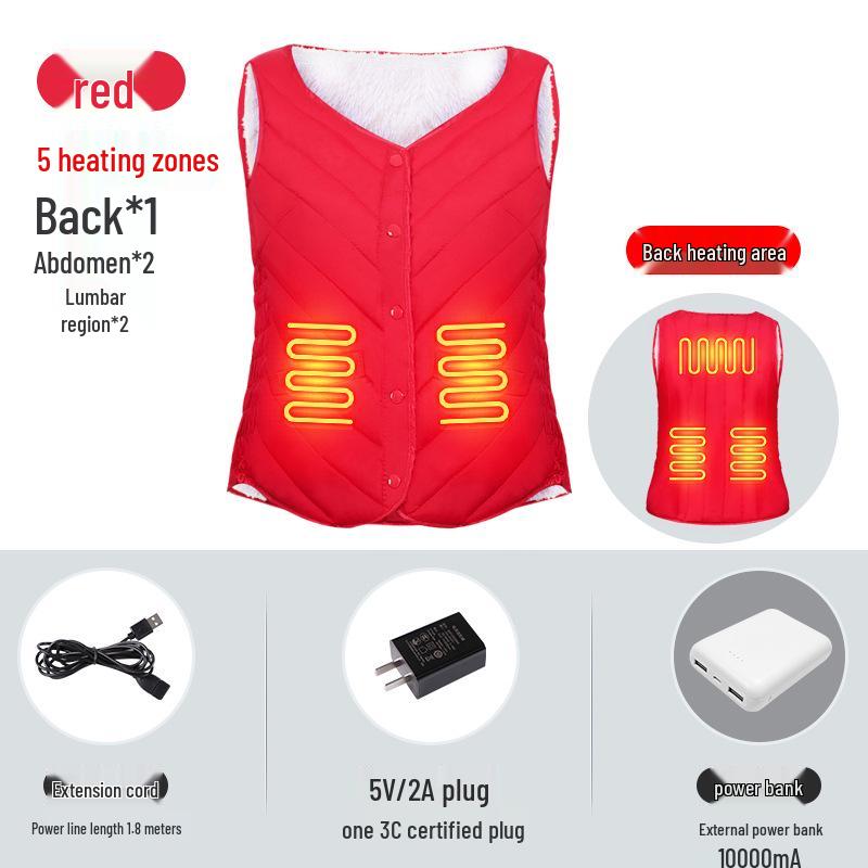Women's Electric Heated Cotton Vest with USB Charging and Smart Temperature Control