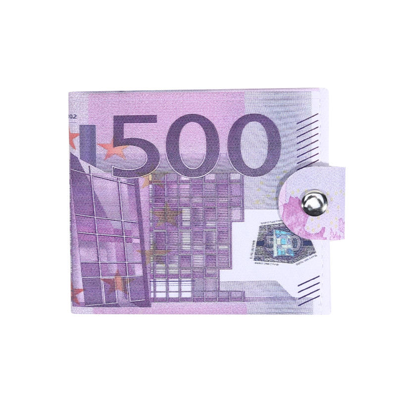 

Canvas Wallet Money Pattern Foldable Credit ID Card Holder Pouch Dollar Pound Euro Print Portable Coin Purse For Men Women Daily
