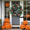 Christmas Wreath Skull Wear Hat Figure Xmas Front Door Decor Indoor Outdoor
