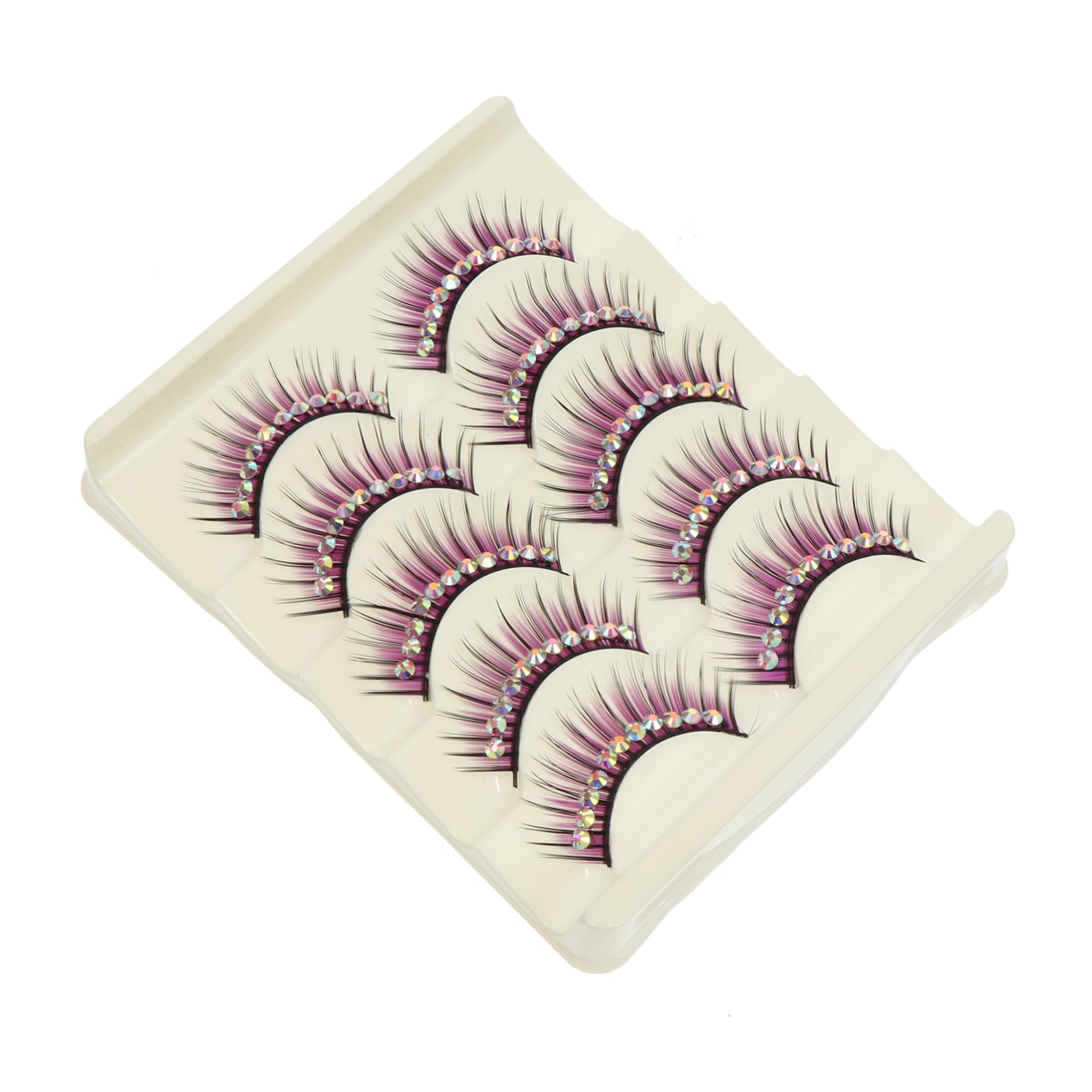 TOVINANNA 5 Pairs Diamond False Eyelashes, Dance False Eyelashes, Exaggerated Eyelashes, Stage Eyelashes, Party Exaggerated Eyelashes, Thick False