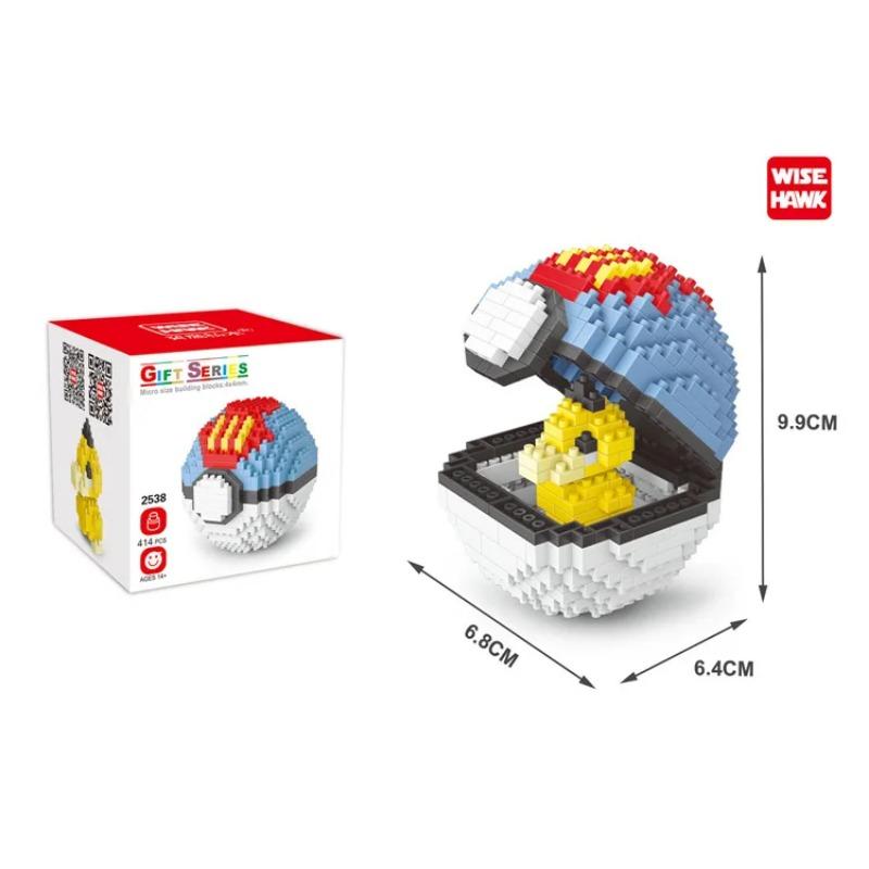 

Мяч микро строительные блоки Пикачу Иви Чармандер Psyduck Magikarp Lapras DIY мини-кирпичные фигурки игрушки для детей 2538(With Box)